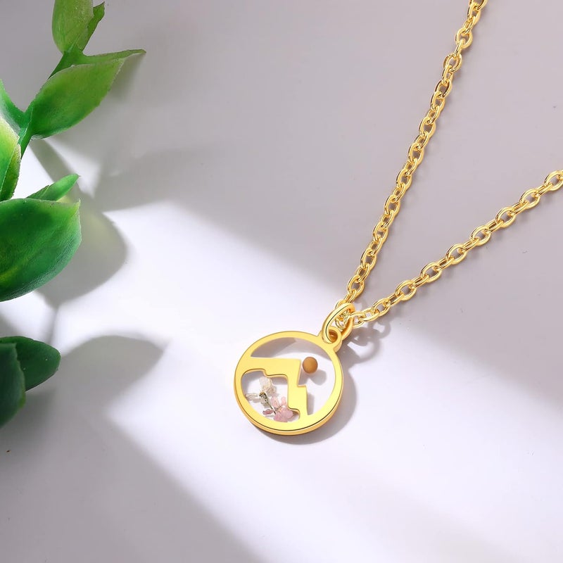 AUNTESIGN Store Forget-Me-Not and Queen Anne's Lace Pressed Wildflower Necklace | Birth Month Real Flower Necklace | Gold/Silver Pressed Flower Jewelry | Personalized Handmade Jewelry - Image 2